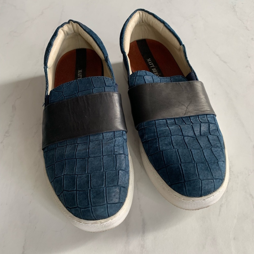 Matt Bernson Finn Black and Navy Slip On Sneakers - Picture 3 of 5